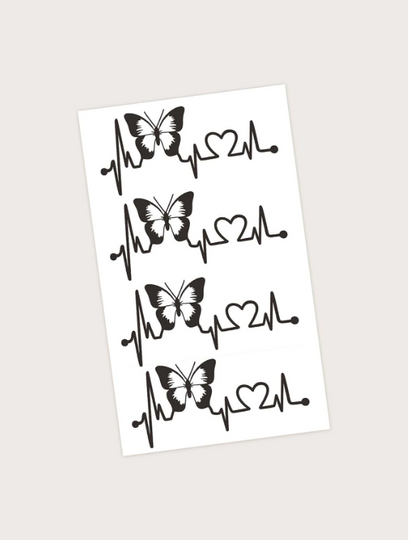 1Sheet Butterfly Pattern Temporary Tattoo Sticker