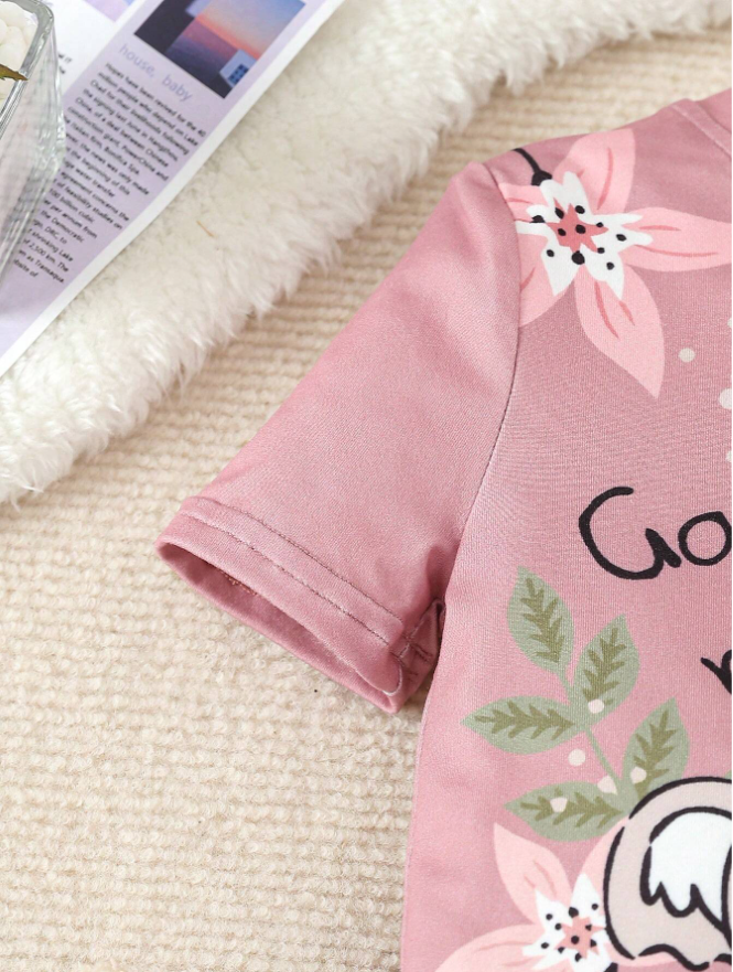 2pcs/Set Fit's Simple & Cute Short