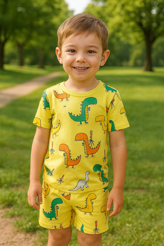 Dino Dreams 4-Piece Summer Pajama Set