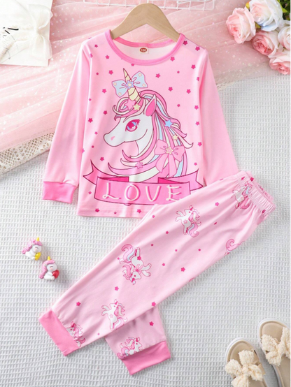 Young Girl Pink Pajama Set