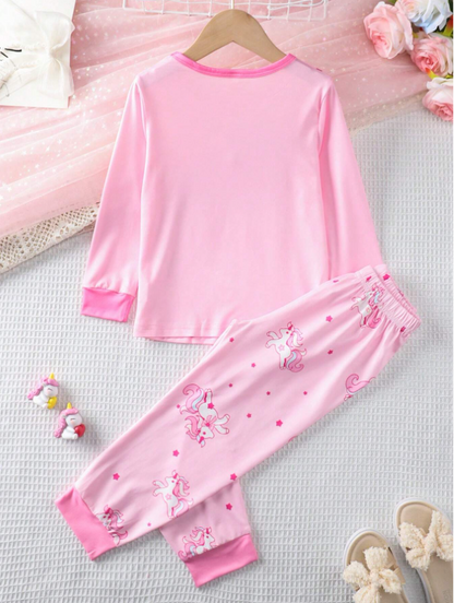 Young Girl Pink Pajama Set