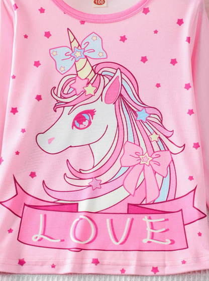Young Girl Pink Pajama Set