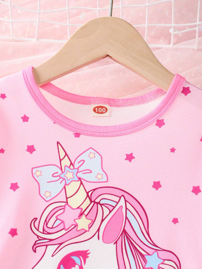Young Girl Pink Pajama Set