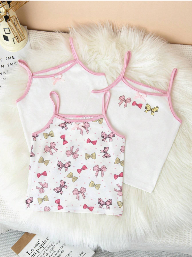 Young Girl Wirefree Bra With Bowknot Pattern
