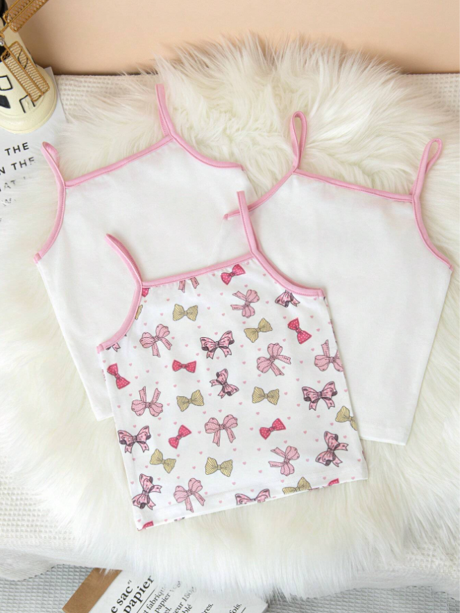 Young Girl Wirefree Bra With Bowknot Pattern