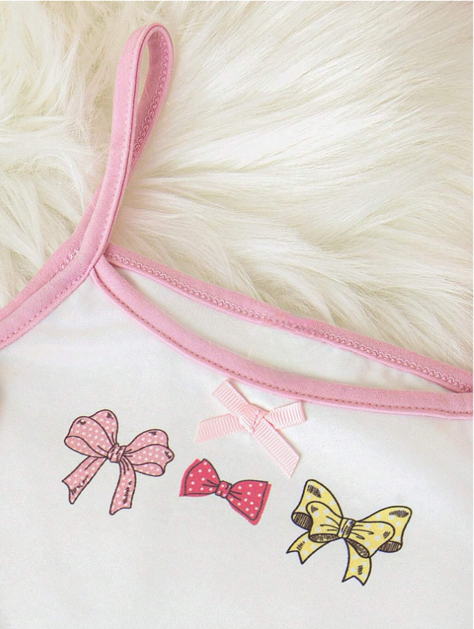 Young Girl Wirefree Bra With Bowknot Pattern