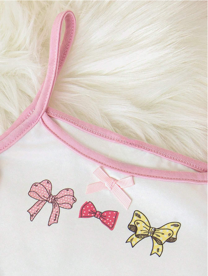 Young Girl Wirefree Bra With Bowknot Pattern