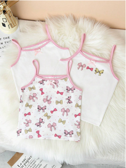 Young Girl Wirefree Bra With Bowknot Pattern