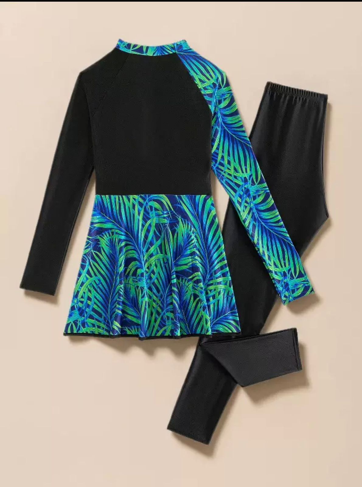 Swim 2pcs women black and dark green