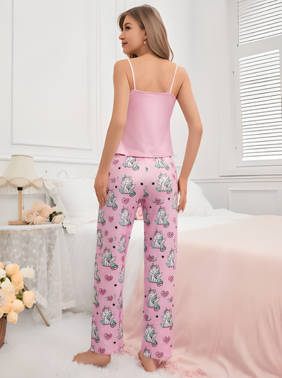 Women's Cartoon Unicorn Print Sleepwear Set