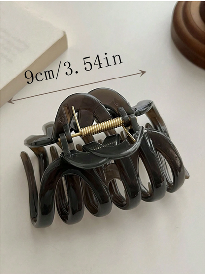 3pcs Women's Large Size Jelly Color Lightweight Plastic Hair Claw Clip